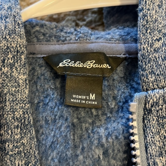 Eddie Bauer Women’s Medium Blue Zip-up Jacket with Hood and Pockets - Picture 3 of 6